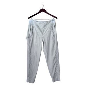 Athleta Trekkie Jogger Pants Cream Off White Nylon Hiking Outdoor Size 12
